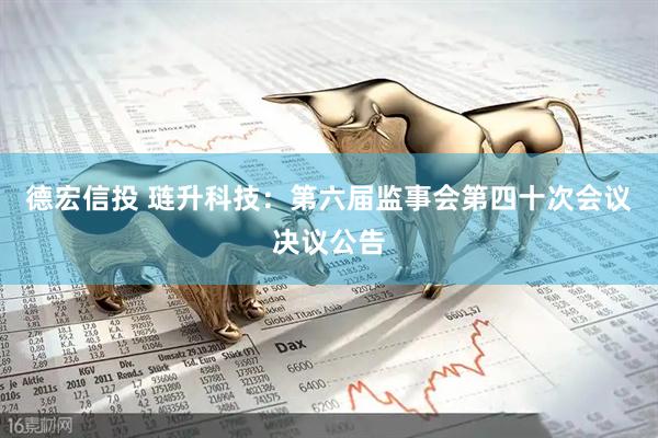 德宏信投 琏升科技：第六届监事会第四十次会议决议公告